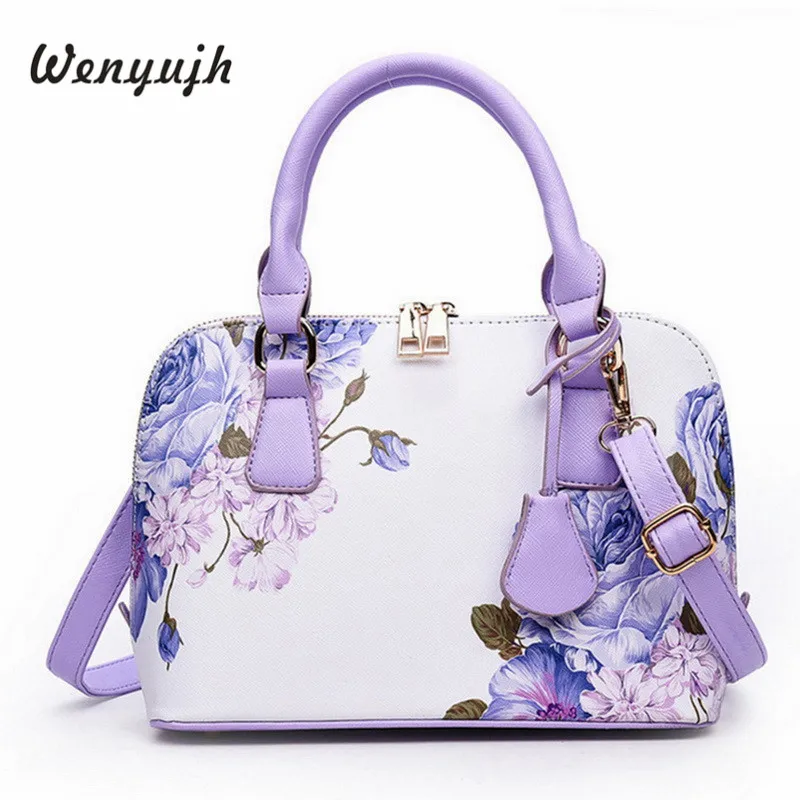 

WENYUJH Handbags Flowers Shoulder 2019 Designer Bags Famous Women Shopper Bag Shell Elegant Floral Shoulder Luxury Handbags #N
