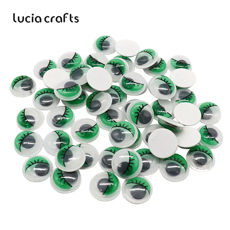 Lucia crafts 50 шт. 10 мм с ресницами Googly Wiggly Eyes самоклеящиеся пластиковые глаза скрапбук для кукольных игрушек аксессуары K0805