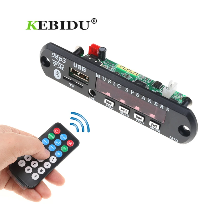 Bluetooth USB MP3 FM Радио декодер Kebidu плата 12 В постоянного тока аудио модуль для