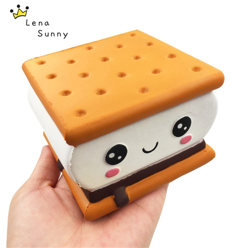 

15PC/Lot Chocolate Sandwich Biscuit Squishy Slow Rising ,Squeeze Scented Bread Cake For Kids Pressure Release Gift Toys