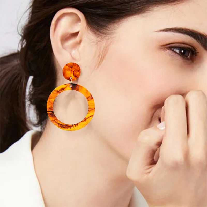 

Acrylic Acetate Earrings 2019 Boho Earrings Fashion Jewelry Big Earrings Long Bohemian Wedding Geometric Drop Dangle Accessories