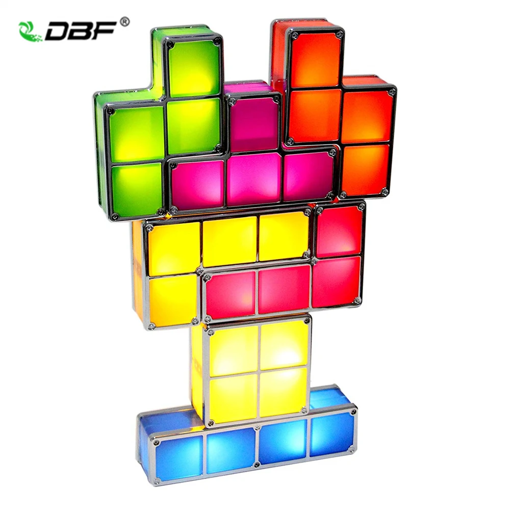 Best [DBF]Tetris Stackable Night Light 3D Puzzles Light 7 Colors Magic ...