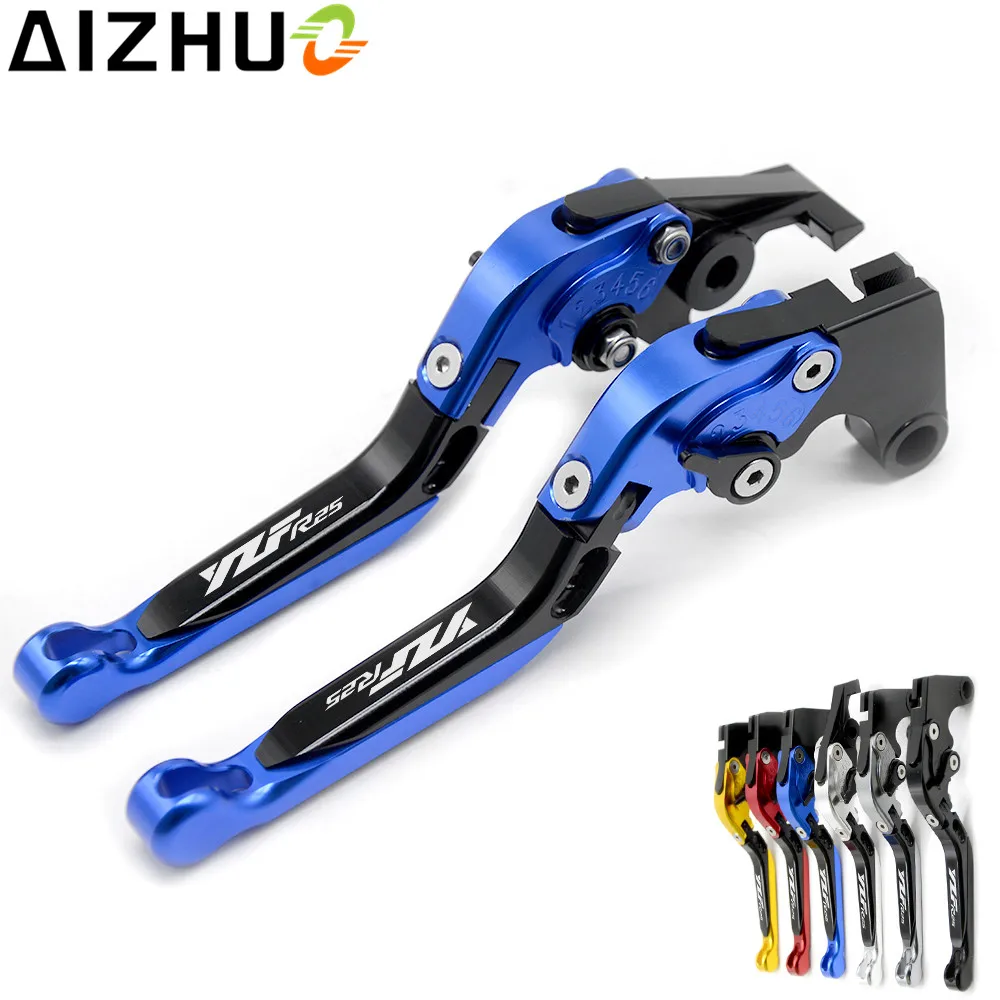 Motor Lever Motorcycle Clutch Brake Levers Adjustable Extendable CNC Aluminum  For Yamaha YZF R25 YZF-R25 2015-2017 YZFR25 LOGO