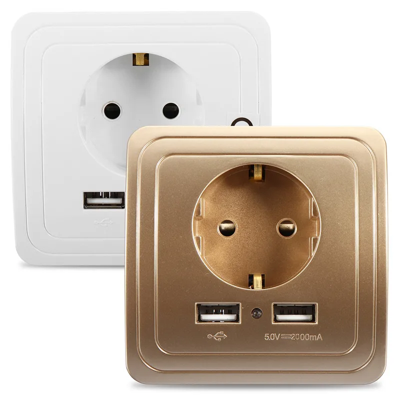 Excellway1.5A/2A двойной USB порт электрическое настенное зарядное устройство адаптер ЕС переключатель разъема мощность зарядки розетки панель
