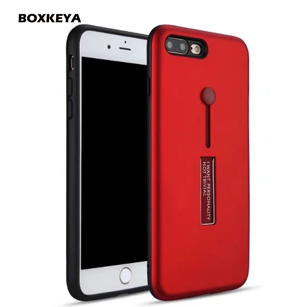 

Luxury Finger Ring Holder For iPhone 7 6s 6 8 Plus 5 5s Scrub Antidrop Hard Coque Covers For iPhone X Xs Xr Xs Max Phone Fundas