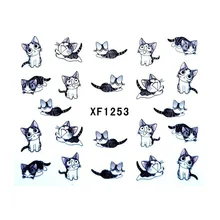 5 Sheet/Set Nail Sticker Cute Cartoon Cat Patterned Water Transfers Art Decals DIY Manicure Nails Stickers 789