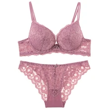 Комплект нижнего белья, модный кружевной уплотненный сексуальный супер-настраиваемый комплект с бюстгальтером