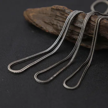 

925 sterling silver jewellery vintage fashion necklace for women and men rope knitting personality wild pendant necklace chain