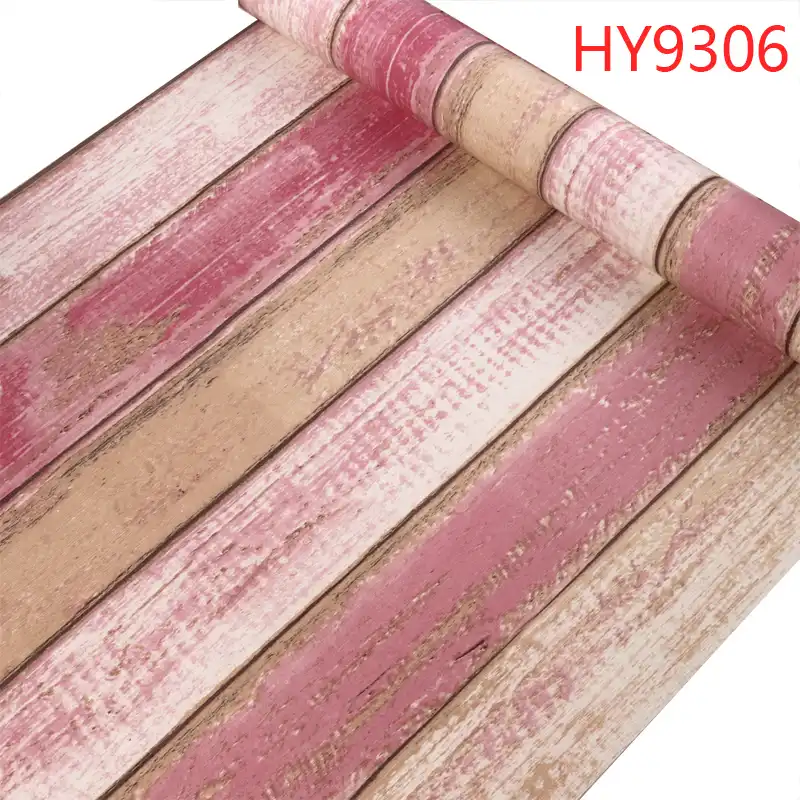 Pvc Vintage Rustic Wood Plank Wallpaper Morden Style Art Pvc Vintage Rustic Wood Plank