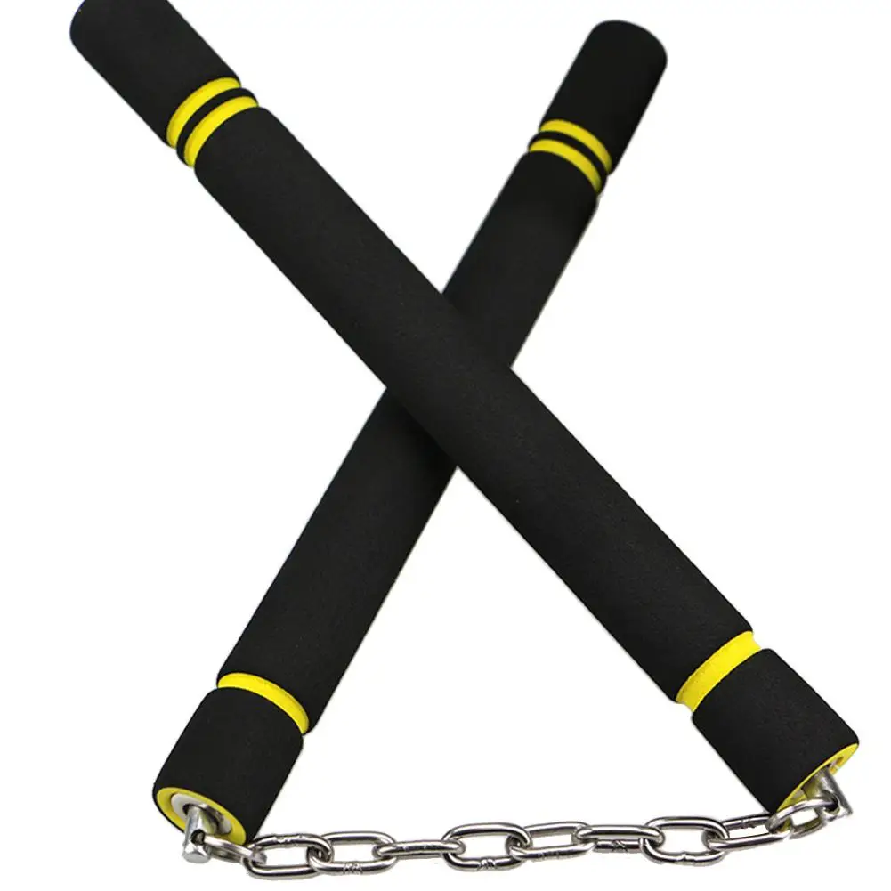 Кунг-фу Nunchakus боевое искусство защитная пена Nunchakus губка двойная дубинка с цепочкой из нержавеющей стали KongFu тренировочный инструмент