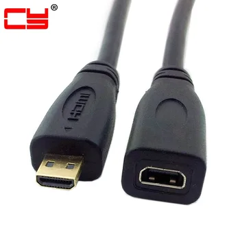 

Jimier Micro HDMI Female to Micro HDMI 1.4 D Type Male M/F Extension Adapter Cord Cable Converter Connector 30cm Black