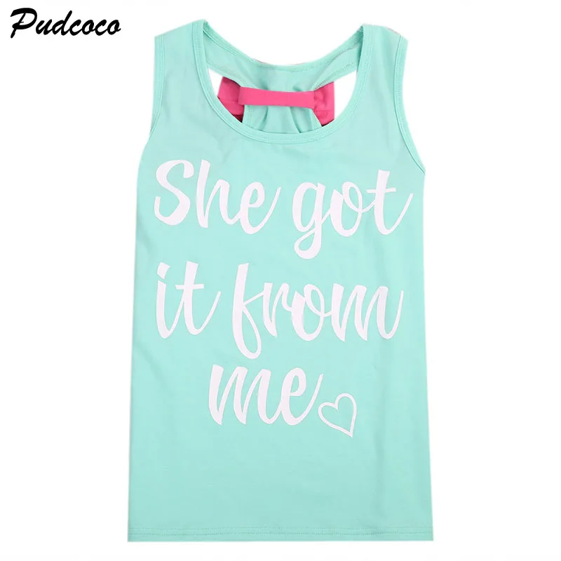 

Simple Summer Family Mother and Daughter Kids Matching Vest Tank Set Outfit Casual Letter Print T shirt