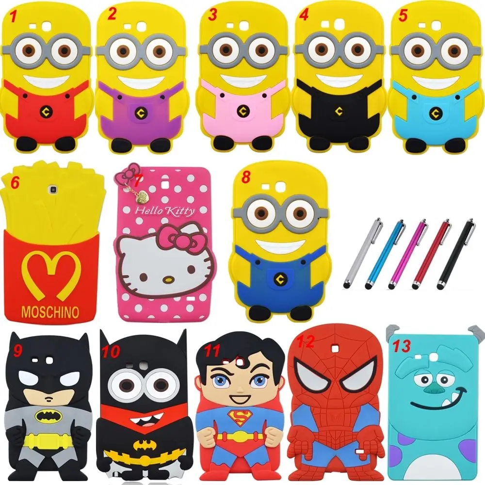 Cartoon Superher Batman and Minions Rubber Silicone Cover Shockproof Case For Samsung Galaxy Tab 4 7&quot SM-T230 T235 table PC |