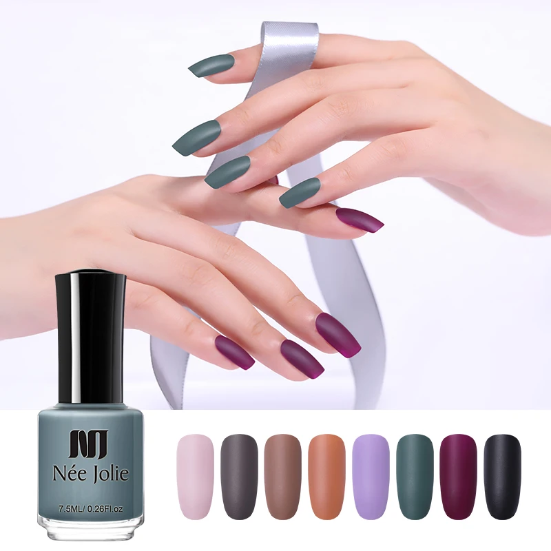 

NEE JOLIE Matte Nail Polish Red Green Purple Nail Polish Pure Nail Color Nail Art Oily Polish Varnish Manicur 23 Colors