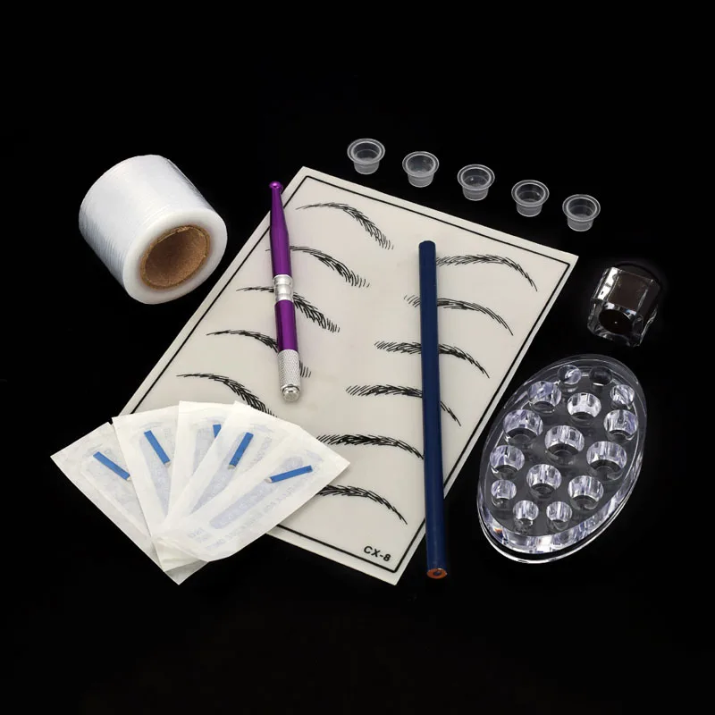 

1 Set Practical Makeup Microblading Eyebrow Tattoo Kits Pen Needle Paste Skin for Beginners Body Art @ME88