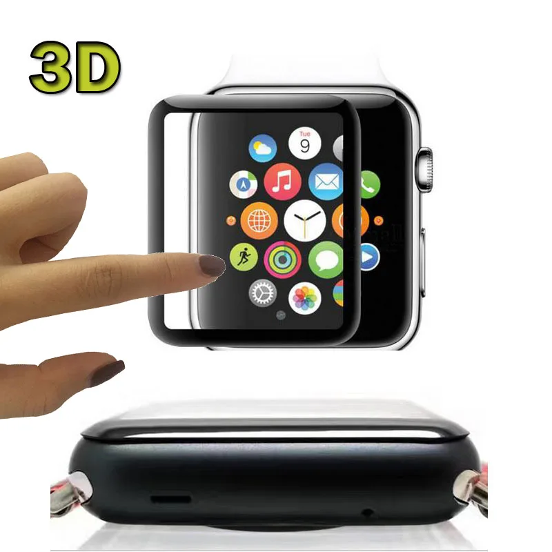 Защитное стекло BUMVOR для Apple Watch 38 мм 42 3D Защитная пленка с закругленными черными