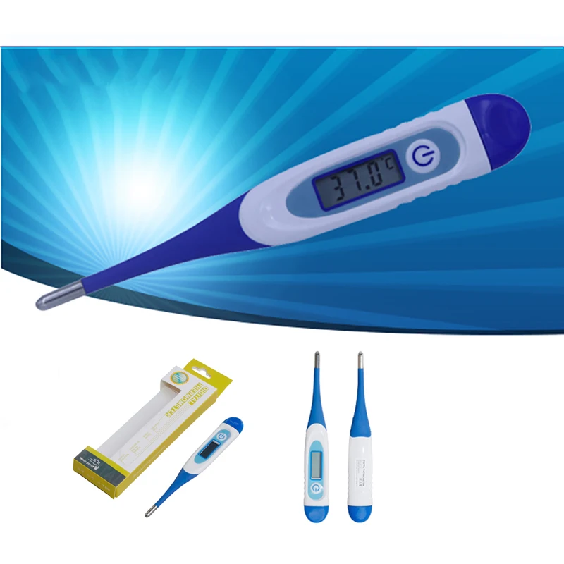Термометр с мягкой головкой, глубокий водонепроницаемый ЖК-дисплей для взрослых и детей, электронный термометр для рта, подмышек, температуры тела