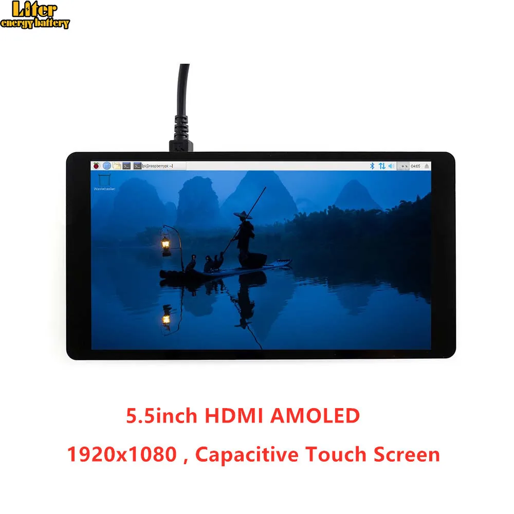 Waveshare 5,5 дюймов HDMI AMOLED, емкостный сенсорный, 1920x1080, поддержка Raspberry Pi, общие настольные компьютеры, Windows 10/8. 1/8/7