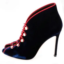 Весна Осень Женщины Ботильоны Peep Toe Тонкие Высокие Каблуки Эластичный Пряжки Короткие Сапоги Мода Женская Обувь Ботинес