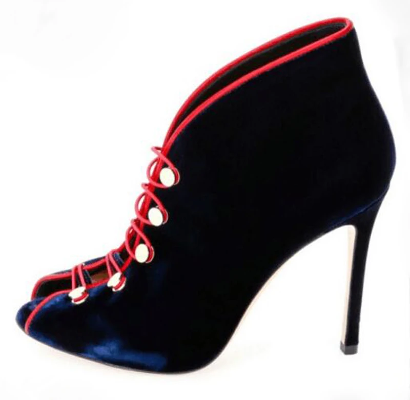 

New 2017 Spring Autumn Women Ankle Boots Peep Toe Thin High Heels Elastic Buckle Short Boots Fashion Women Shoes Botines