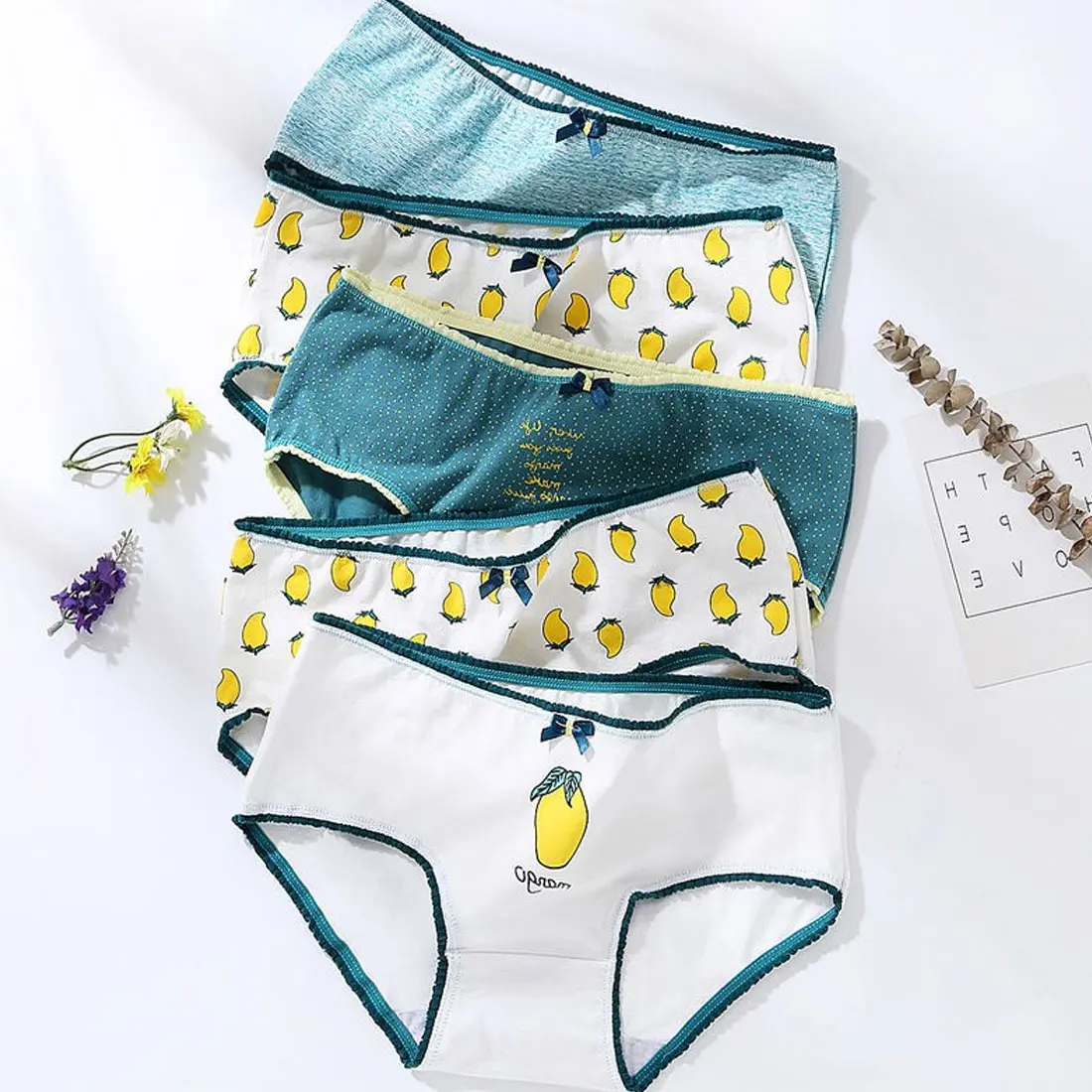

Women Panties Lady mango print girls Cotton Underwear Breathable Seamless High Waist Briefs Women Cute Sexy Lingerie Intimates