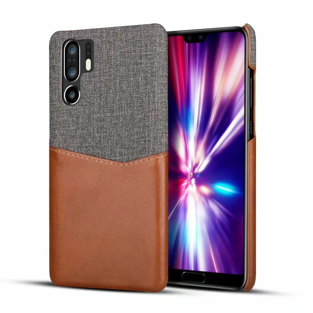 Leather+Fabric Case for Huawei P30 P30 Pro Case BlockColor