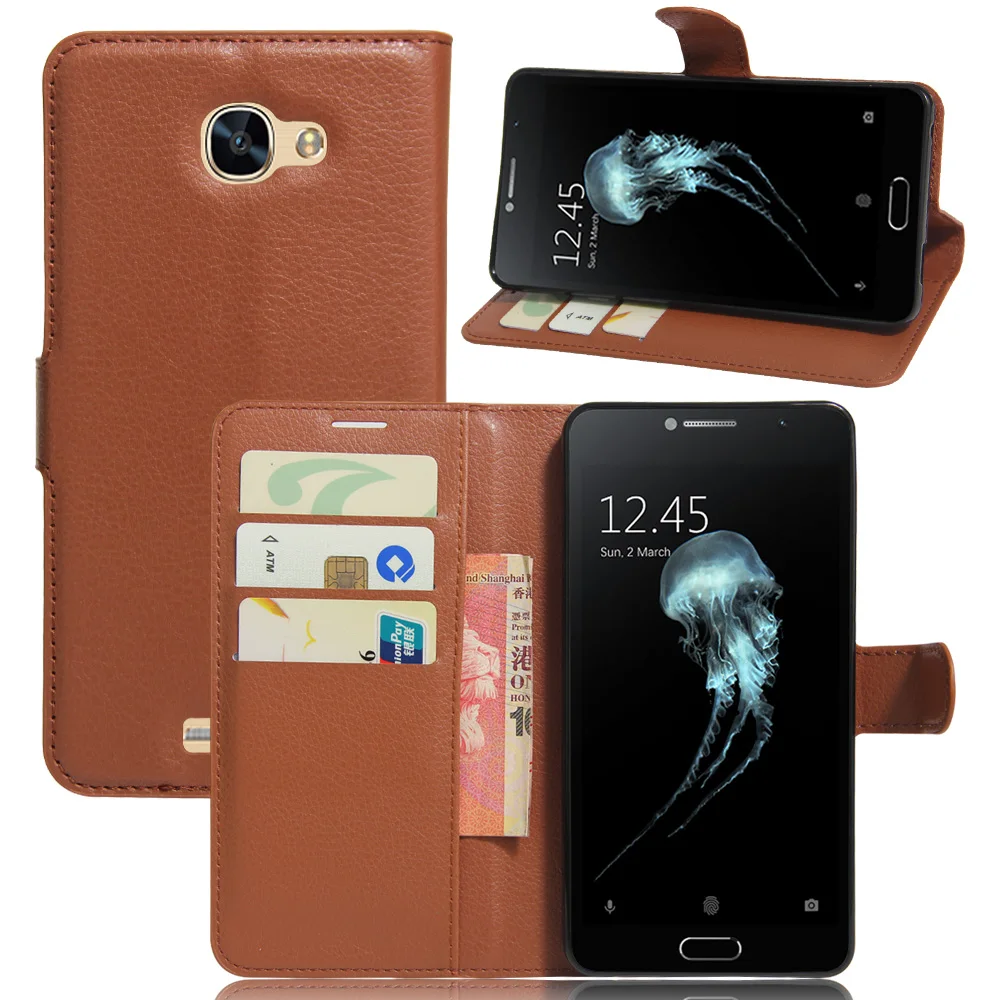 

YINGHUI 5.5inch Luxury PU Leather Flip Case For Alcate Flash plus 2 Wallet Style Phone Bag Protective Case Cover With Stand
