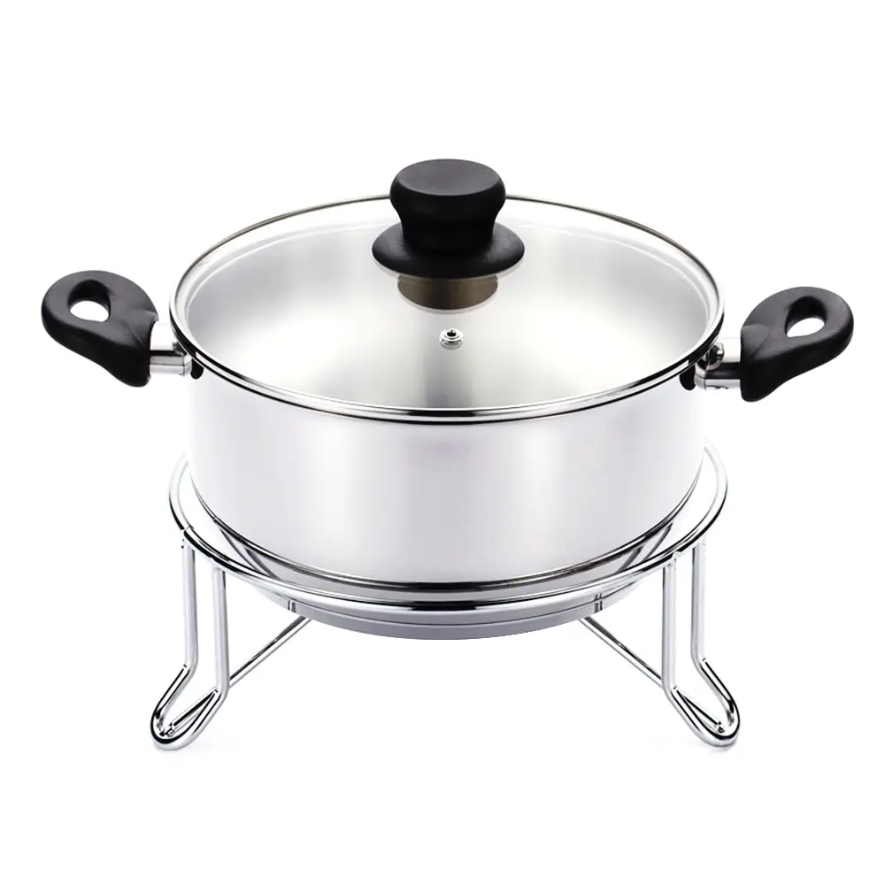 

Kitchen Chrome-Plated Pot Rack Shelf Steamer Rack Insulation Soup & Stock Pot Holder Storage Rack kitchen tool