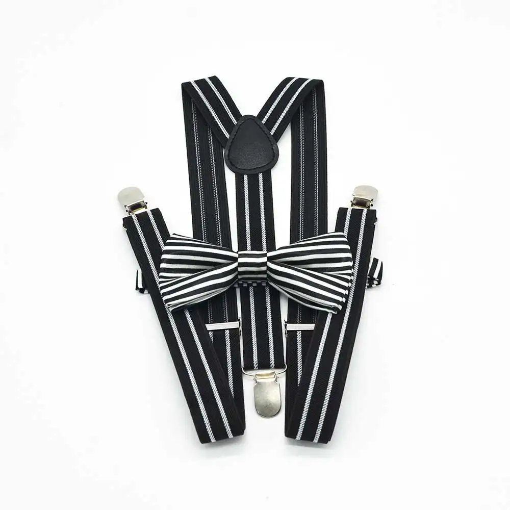 Взрослые Подтяжки галстук бабочка набор полосатый узор мягкий полиэстер материал 120 см длина бандаж галстук набор для женщин и мужчин