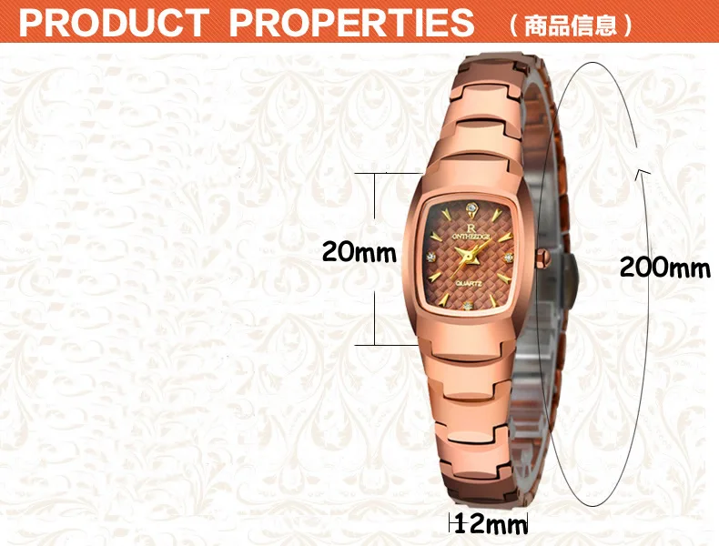 Швейцария женские Розовое золото наручные часы Роскошные Вольфрам сталь дамы кварцевые часы водостойкий алмаз круглый квадратный ONTHEEDGE