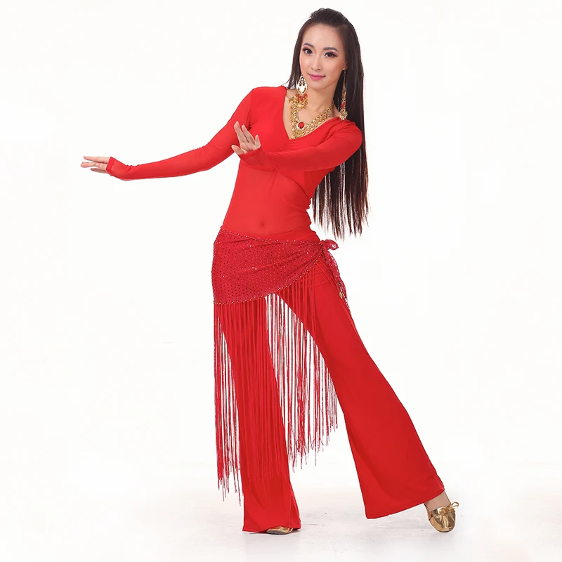 

2016 Belly Dance Costume Set Professional Top&Pants&Hip Scarf Indian Dress Lady Belly Dancing Dance Wear Practice/Performance