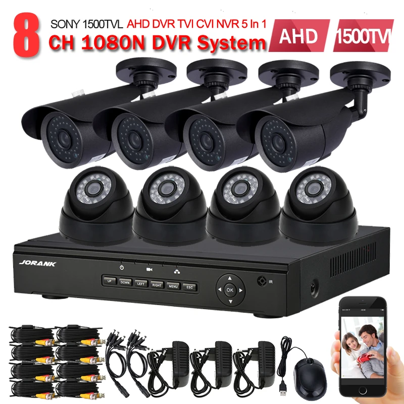 8CH CCTV система 1080 P HDMI AHD DVR 1500TVL открытый купол защищенная от атмосферных воздействий CCTV камера набор 720 P домашняя система безопасности комплект видеонаблюдения