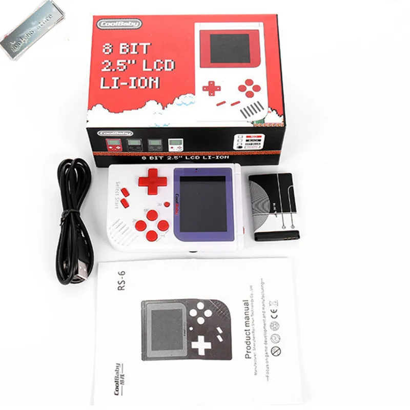 RS-6 Ретро порттил мини mano consola 8 бит 2,0 pulgadas lcd Цвет nios Juego 129 ado juegos