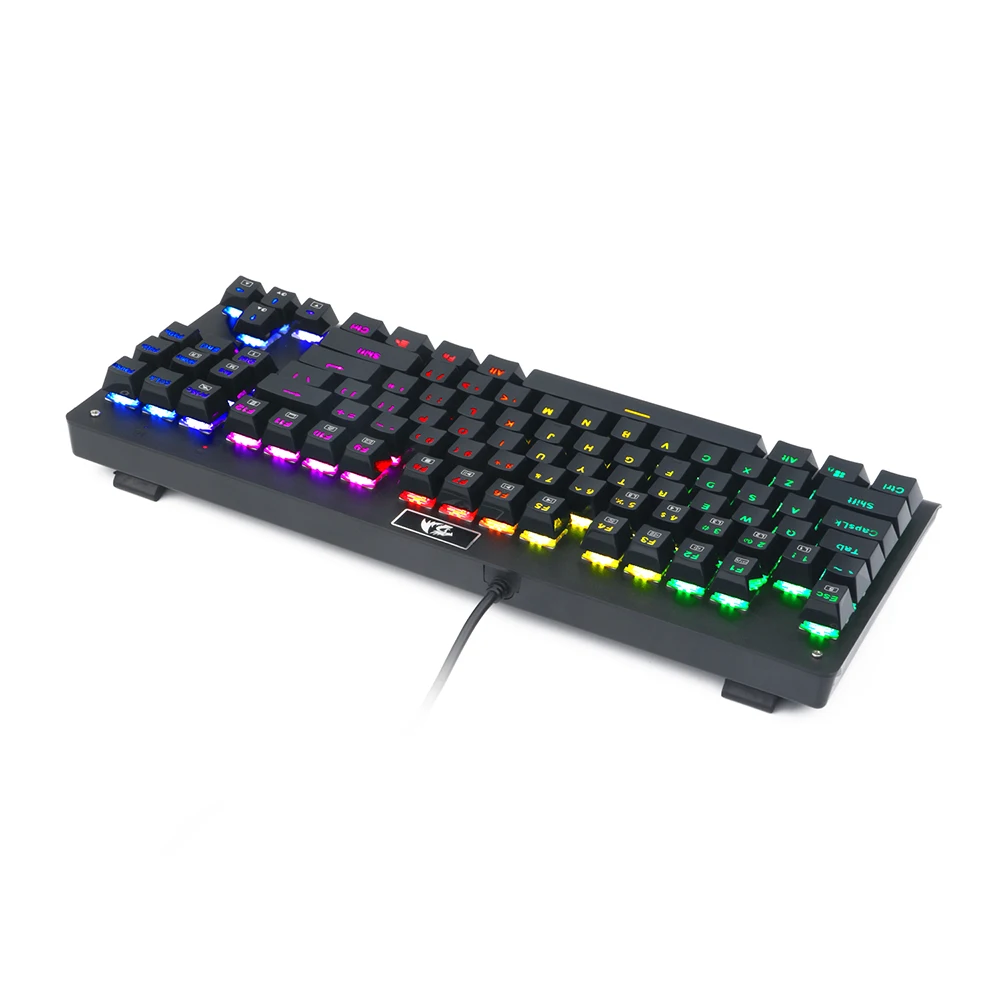 REDRAGON K568RGB игровая клавиатура, USB Проводная Механическая клавиатура, 87 клавиш, 8 режимов подсветки с брелоком, съемник для ПК, компьютера, геймера