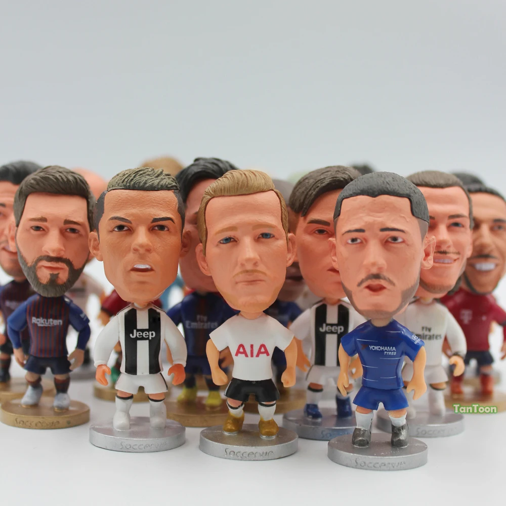 

Soccerwe 1Pcs Football Player Dolls Ronaldo Salah Messi Zidane Neymar Ramos 2.5" Figurine Toys