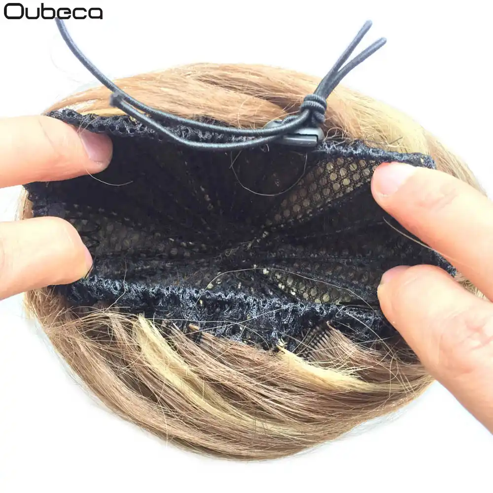 Oubeca Synthetic Drawstring Hair Bun Straight Short Hair Buns