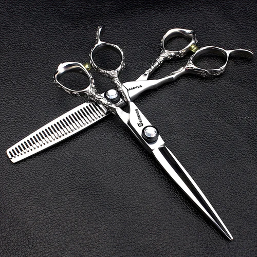Left 6 inch 2PC Подвеска ножницы для волос профессиональные 6,0 5,5 7 дюймов 440c Япония сталь правая левая рука истончение Tesoura ножницы для волос - Цвет: Left 6 inch 2PC