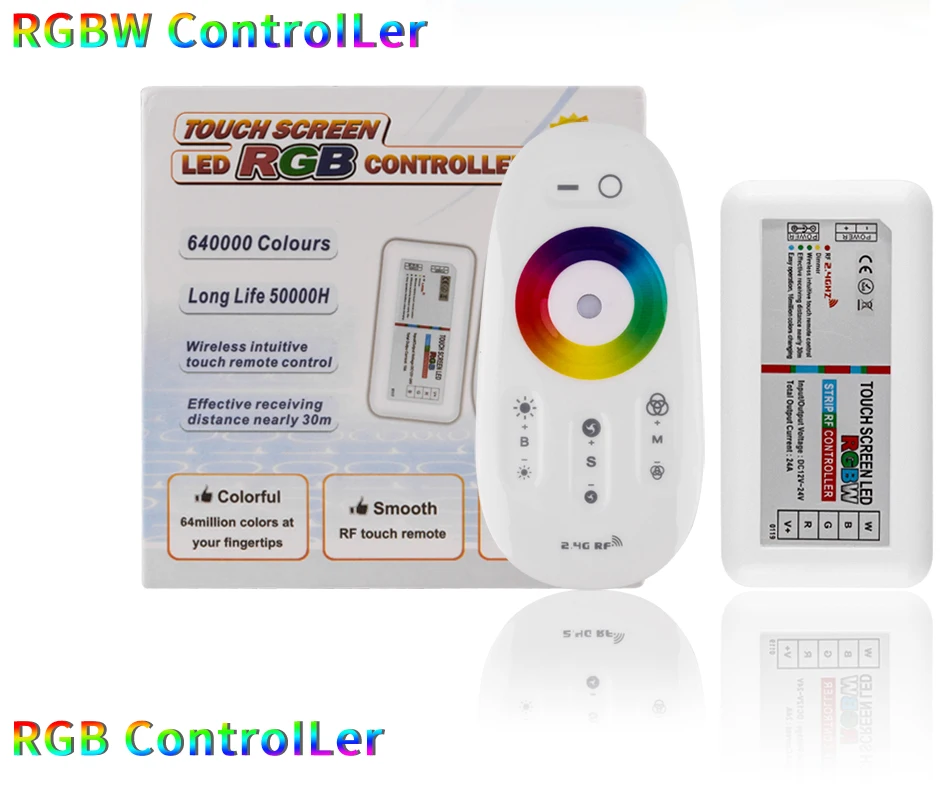 Сенсорный экран светодиодный RGB/RGBW Пульт управления 2,4G беспроводной DC12-24V сенсорный Радиочастотный пульт дистанционного управления для 5050