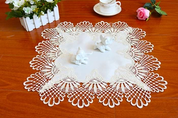 

Modern White square Tablecloth embroidered lace kitchen tea coffee Table Cover cloth mantel Birthday dining party Wedding Decor