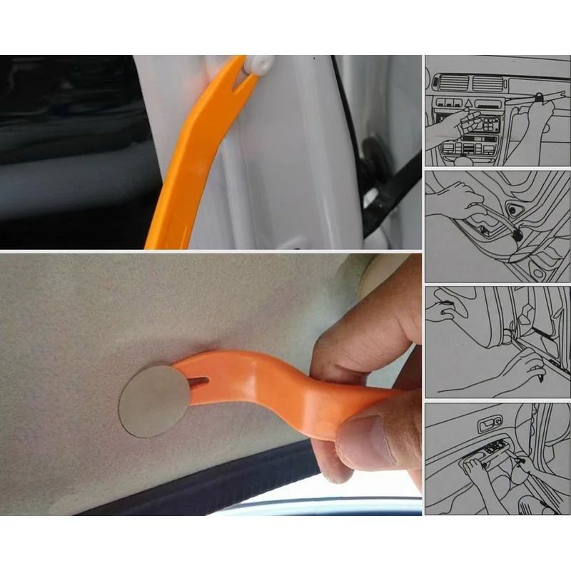 Universal 4PcsSet Car Panel Removal Tool Easy Use Portable Vehicle Car Panel Audio Refit Trim Removal Tool Set Kit Repair Tool (3)