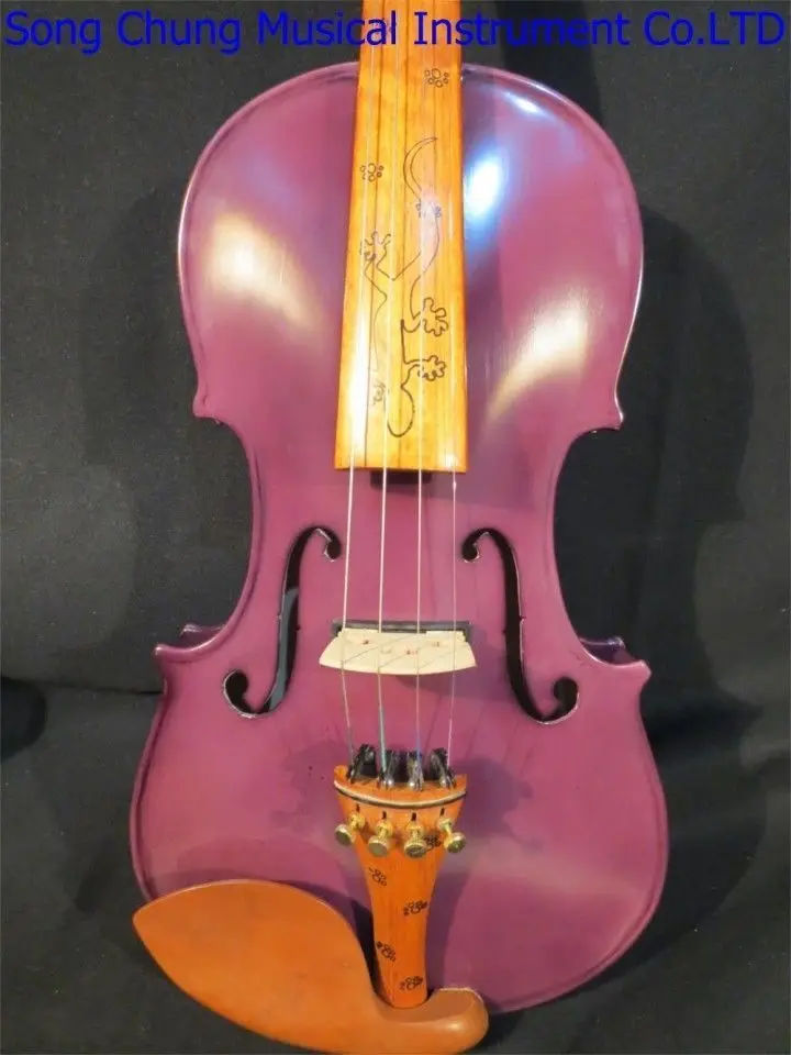 Handmade New Purple Color 4 Strings 4/4 Electric Violin/Acoustic Violin