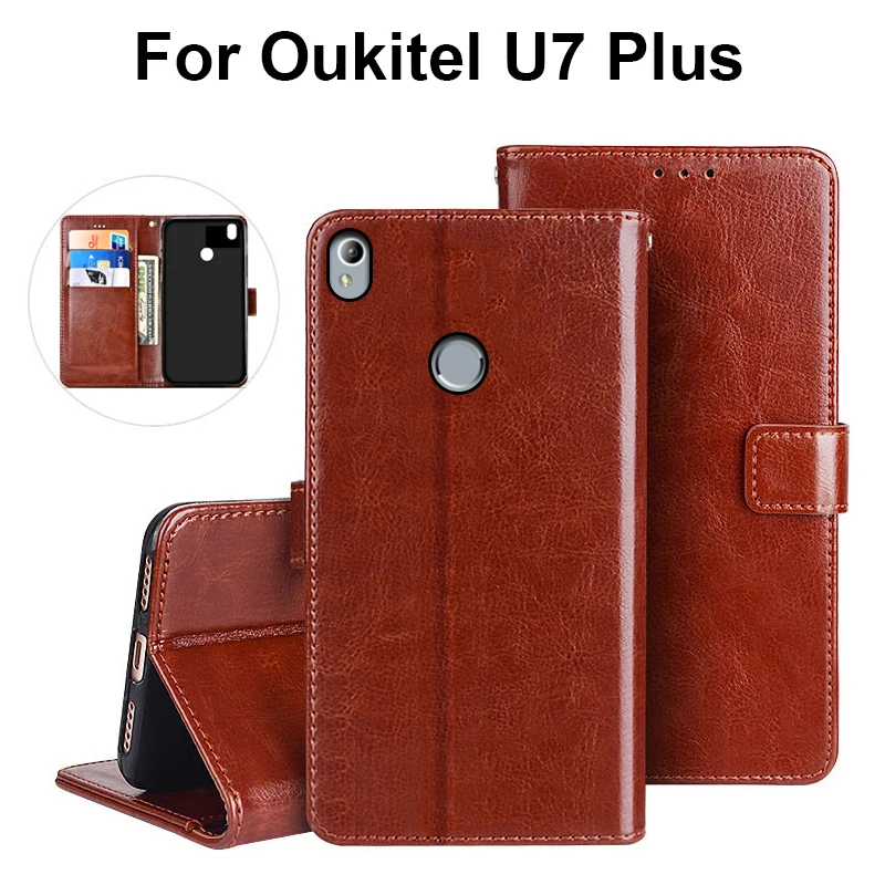 

Free Shipping For Oukitel U7 Plus Case Wallet Flip PU Leather Case Cover For Oukitel U7 Plus Funda 5.5" Business Phone Coque Bag
