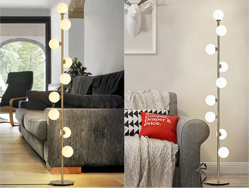 Modern LED Living Room Standing Lamp Nordic Simple Glass Ball Floor Lamp Home Deco Lighting Fixtures Bedside Lamps (3)
