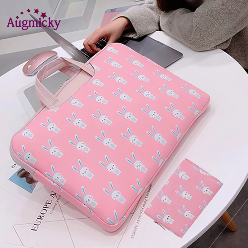 Augmick Laptop Bag Case for Macbook Air Pro 13 14 15 Zipper Bags Carry Pouch Cover for Asus Lenovo handsel Same color power pack