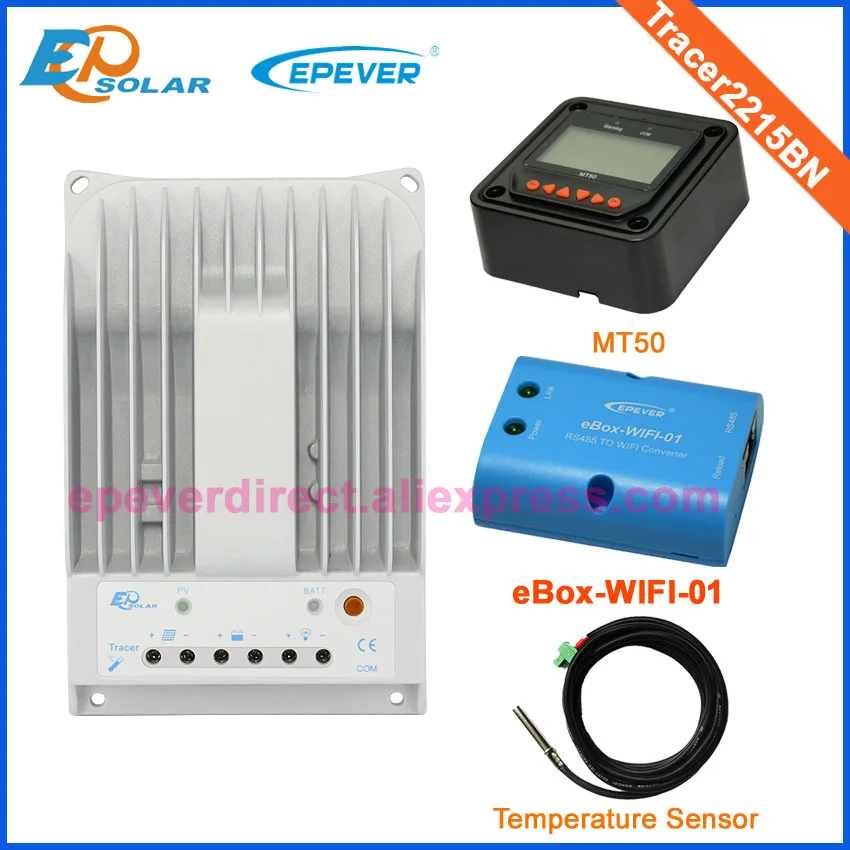 MPPT солнечная панель контроллера EPEVER Tracer2215BN 20A MT50 wifi коробка и датчик температуры 12 В 24 в зарядное устройство автоматическая работа