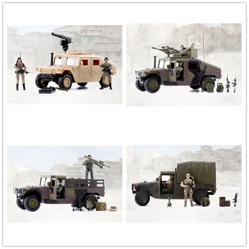 

1/18 World Peacekeepers HUMVEE and 2 soldier action figures Military model toy anime figure kids toys for children