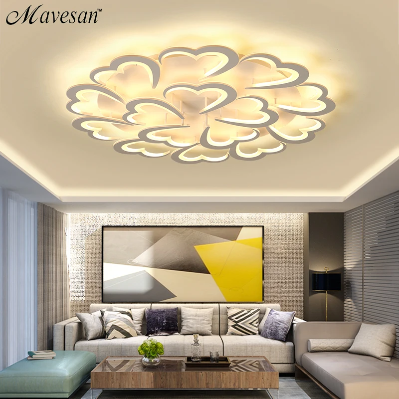 

White Acrylic Modern LED Chandelier For Living Room Bedroom LED Lustres Large Ceiling Chandelier Lighting Fixtures AC85-260V