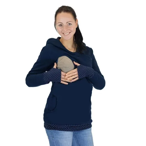 Autumn Winter Warm Nursing Maternity Hoodies for Pregnant Women Breastfeeding Pregnancy Hooded Top Maternity Lactation Sweater