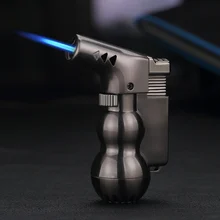 Креативная Зажигалка для сигар огненная мощь жесткая ветрозащитная металлическая газовая зажигалка портативная кухонная уличная распылительная пушка высокая температура