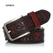 

New Fashion Designer Carved Vintage Court Pattern Belt High Quality Genuine Leather Belts for Men Big Name Famous Brand